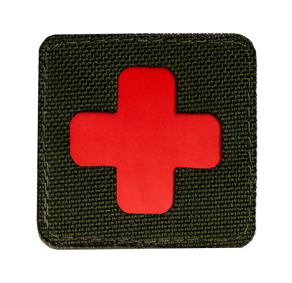 Шеврон-патч крест масло красный