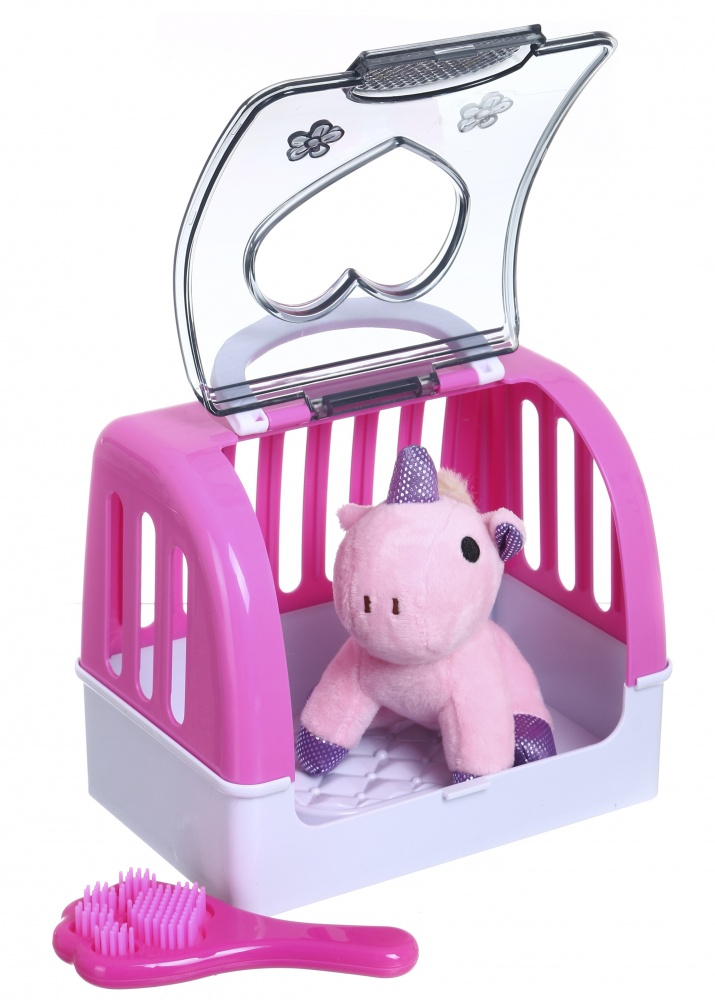 Ігровий набір Jia Ning Da Pet house єдиноріг в переносці рожевий HSP1094379