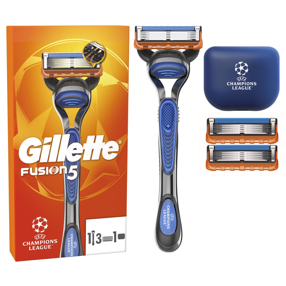 Станок для бритья GILLETTE Fusion 5 с 3 сменными картриджами + чехол 1 шт.
