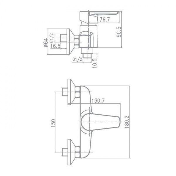 Смеситель для душа Aqua Rodos Optima 90977