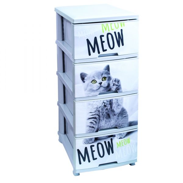 Комод універсальний Vivendi CAT на 4 шухляди сірий 940x450x390 мм