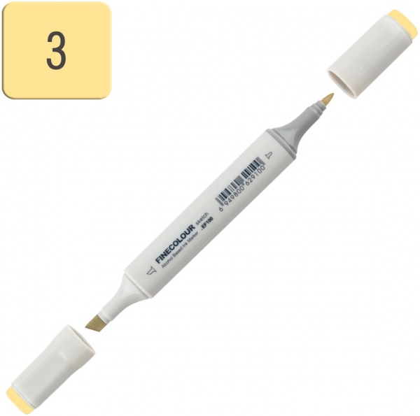 Маркер спиртовий FINECOLOUR Sketch EF100-3 жовтий 