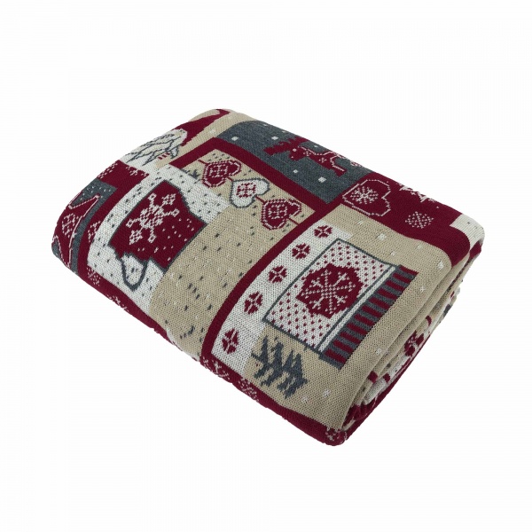 Плед ГНОМИ 130x170 см червоний із малюнком La Nuit 