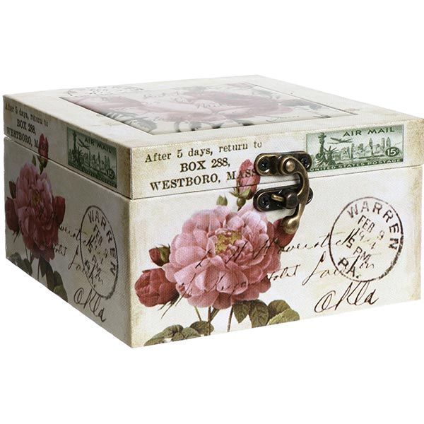 Сундук для украшений Роза бежевый 14.2x15 см