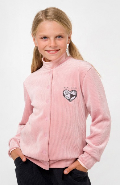 Бомбер для девочки Smil р.128 пудровый 116550 