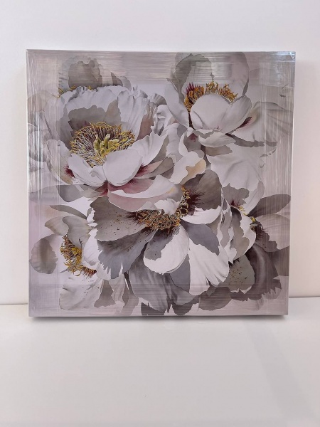 Репродукция Белые пионы 50x50 см Арт Фемелі 