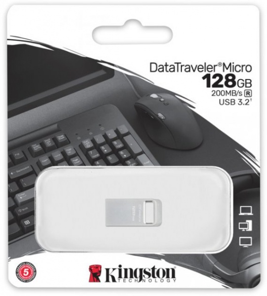 Флешпам'ять USB Kingston DataTraveler Micro 128 ГБ USB 3.2 silver (DTMC3G2/128GB) 