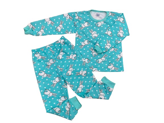 Пижама детская детские Моя планета зайцы на бирюзовом р.110–116 бирюзовый 