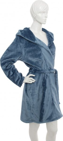 Халат женский капюшон с ушками р. XS голубой 