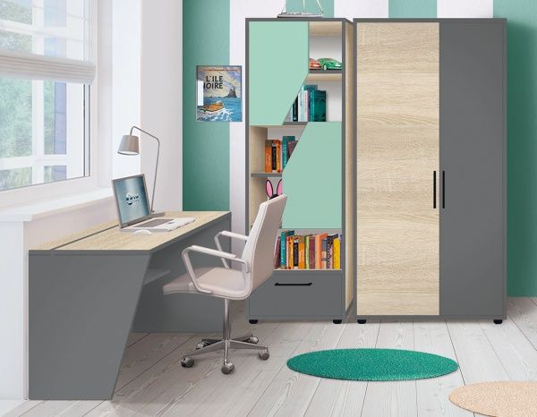 Шкаф МФ МОДЕРН Элемент Фила 920х530х1860 дуб сонома/антрацит 