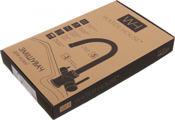 Смеситель для кухни Water House Modus+ с подключением к фильтру черный