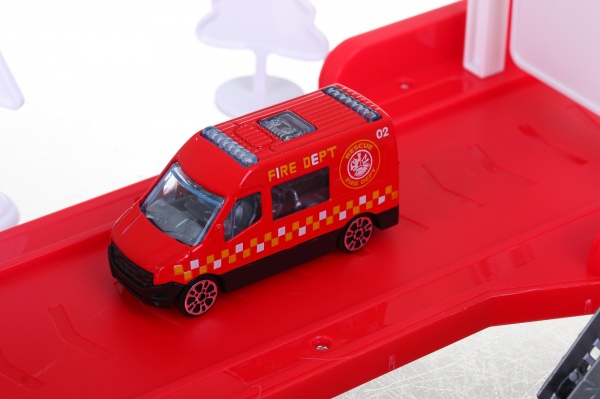 Іграшка Shantou Евакуаційний контейнеровоз-гараж червоний OTB0581804