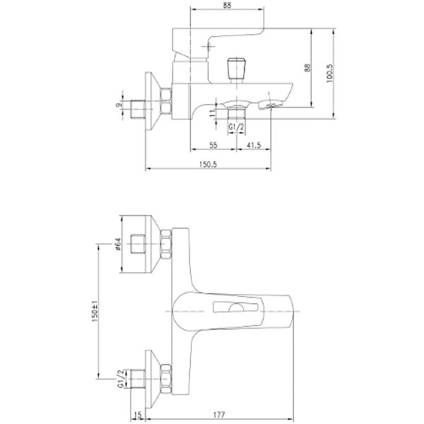 Смеситель для ванны Imprese Breclav 10245