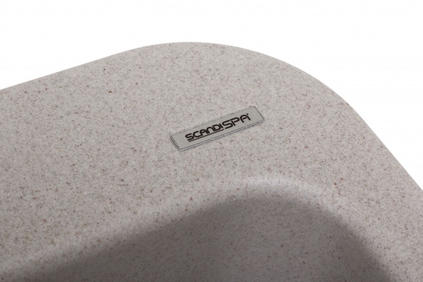 Мойка для кухни ScandiSPA Cube 500 бежевая с сифоном 