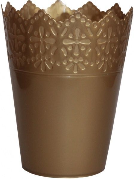 Горшок Оранжерея для вазонов «Корона» круглый 2л золото 