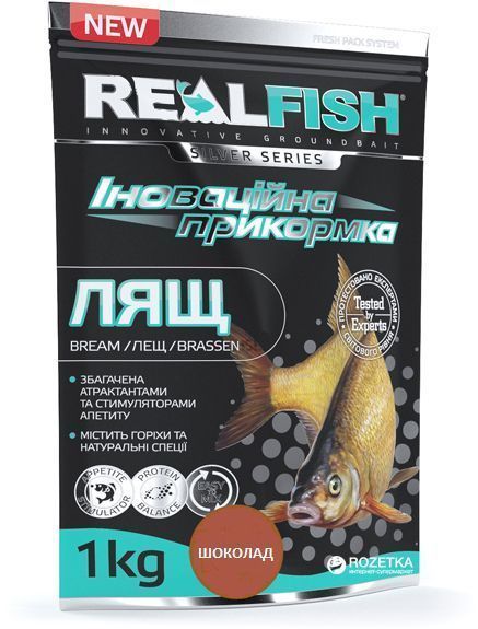 Прикормка RealFish 1000 г шоколад Лящ (шоколад)1 кг