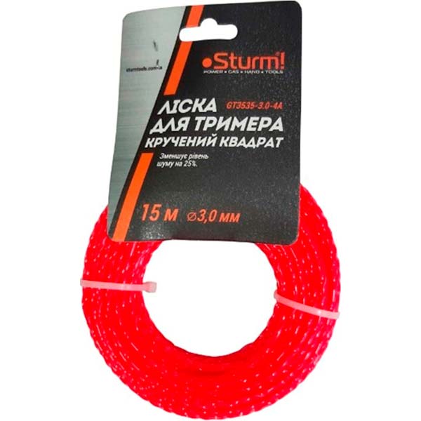 Леска для триммеров Sturm GT3535-3.0-4А 15 м витой квадрат 3.0 мм