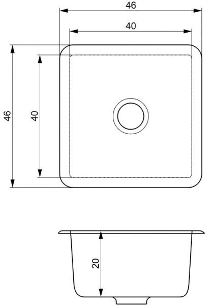Мойка для кухни Water House MODERN-46 в комплекте с сифоном 
