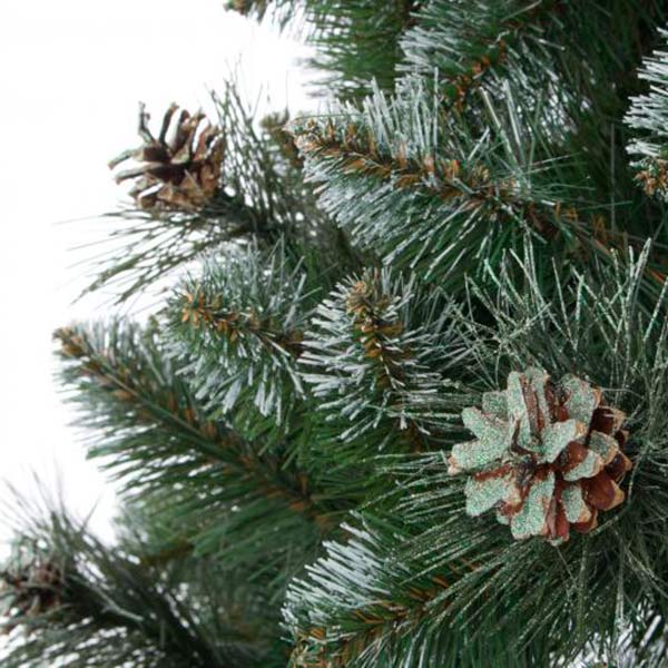 Елка искусственная Европейская с шишками 210 см оливковый зеленый