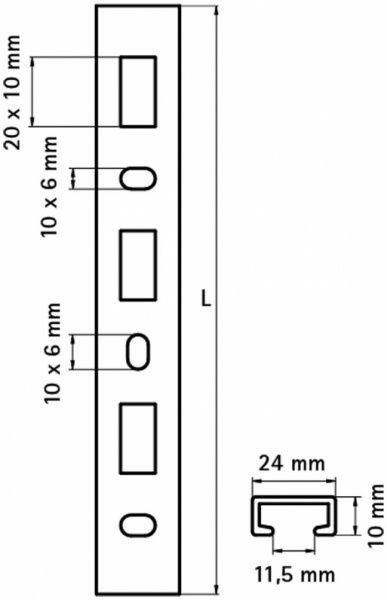 Профиль монтажный ПВХ BIS starQuick 1000 мм
