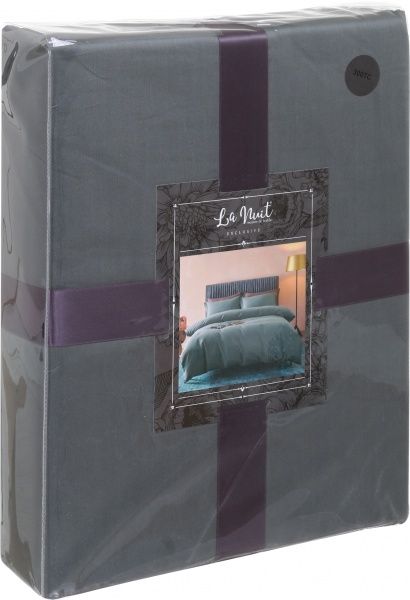 Комплект постільної білизни Mono green D сімейний зелений La Nuit 