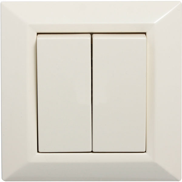 Выключатель двойной Underprice Vesta кремовый