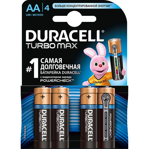 Батарейка Duracell LR06 МХ1500 Turbo 4 шт