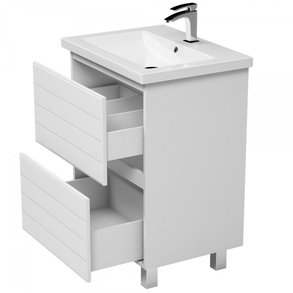 Тумба на ножках Aquarius Siena белый с умывальником Комо 60