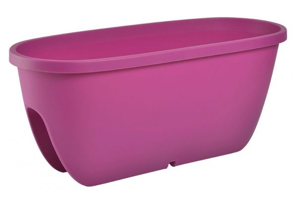 Вазон пластиковий Plastkon Balconia OVI з кріпленням на перила овальний 14 л фуксія 