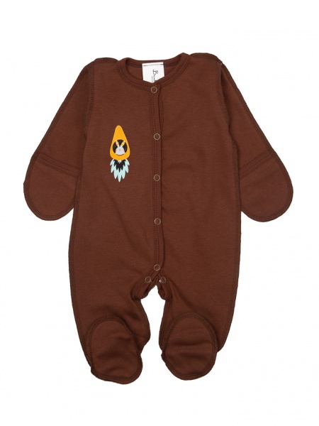 Комбинезон унисекс Bambinelli Зайчонок в морковке р.68 кэмел 