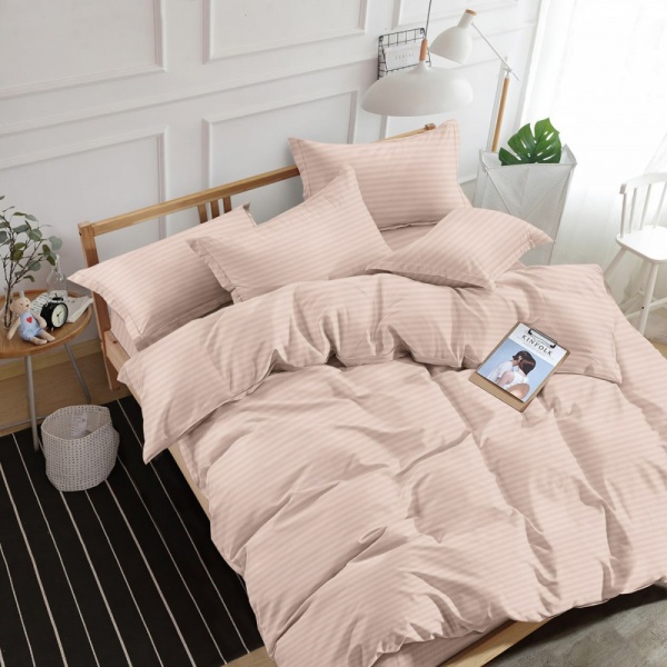 Комплект постільної білизни Stripe 2.0 пудровий SoundSleep 