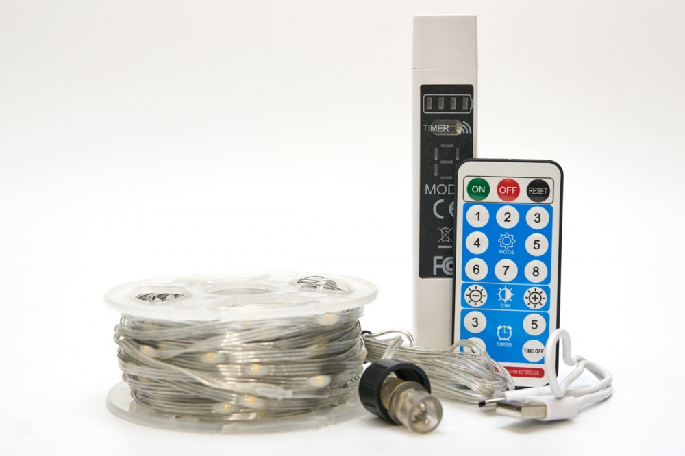 Электрогирлянда Девилон с повербанком и пультом светодиодная (LED) 300 ламп 3 м (721367)