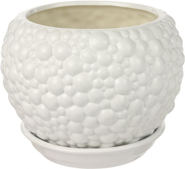 Горшок Ориана-Запорожкерамика Шар bubble круглый 1,4л пломбир (037-2-156) 