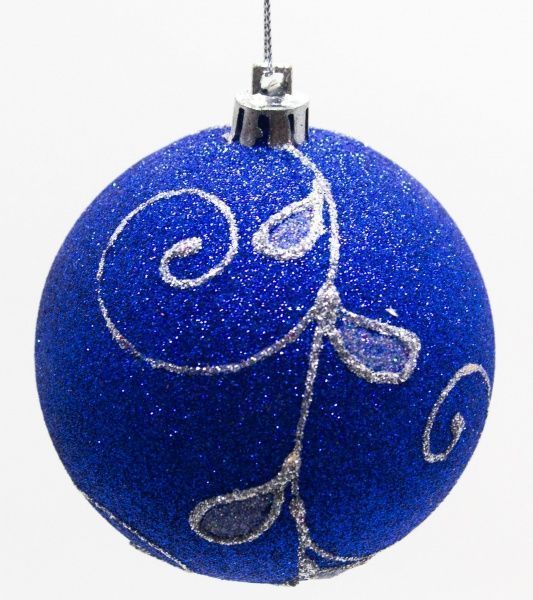 Шар Узор d60 синий/белый