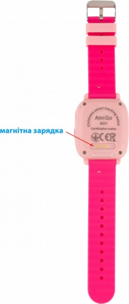 Смарт-годинник AmiGo дитячий вологозахищений GO001 pink (458092)