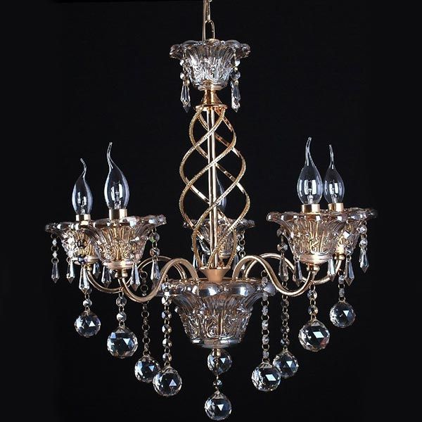 Люстра WunderLicht 3743-45 5x40 Вт E14 золотой 