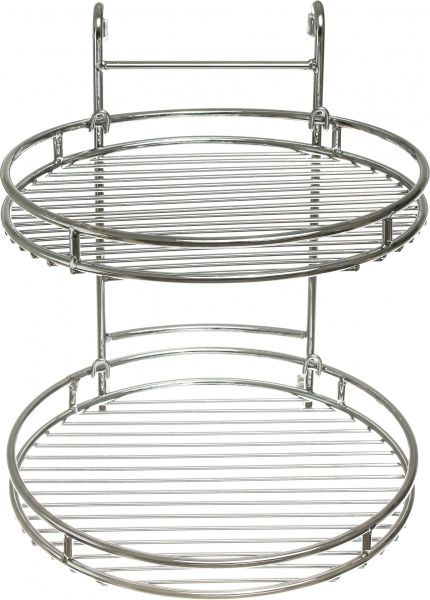 Полка на рейлинг Sakura® KS-2004 закругленная двухъярусная 276х240х271 мм хром