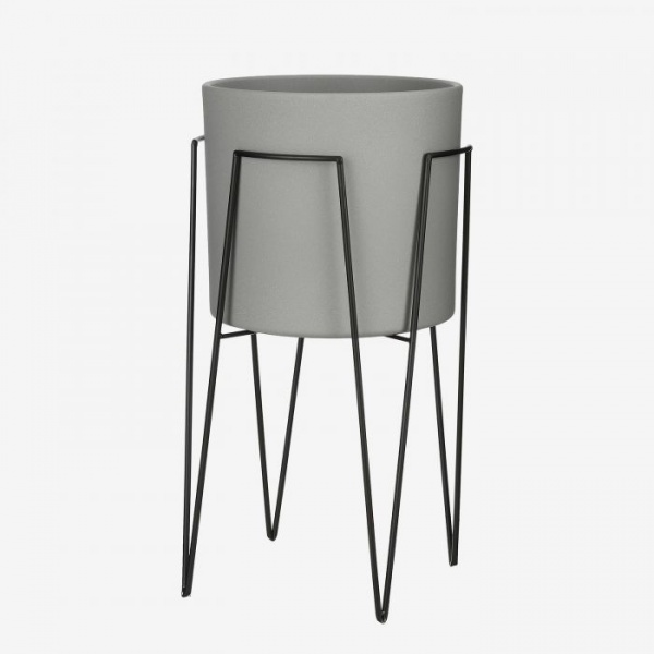 Вазон керамічний Edelman Era 28 см круглий 14,2 л пісочно-сірий (1035841) 