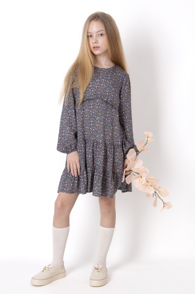 Платье Mevis р.152 серый 