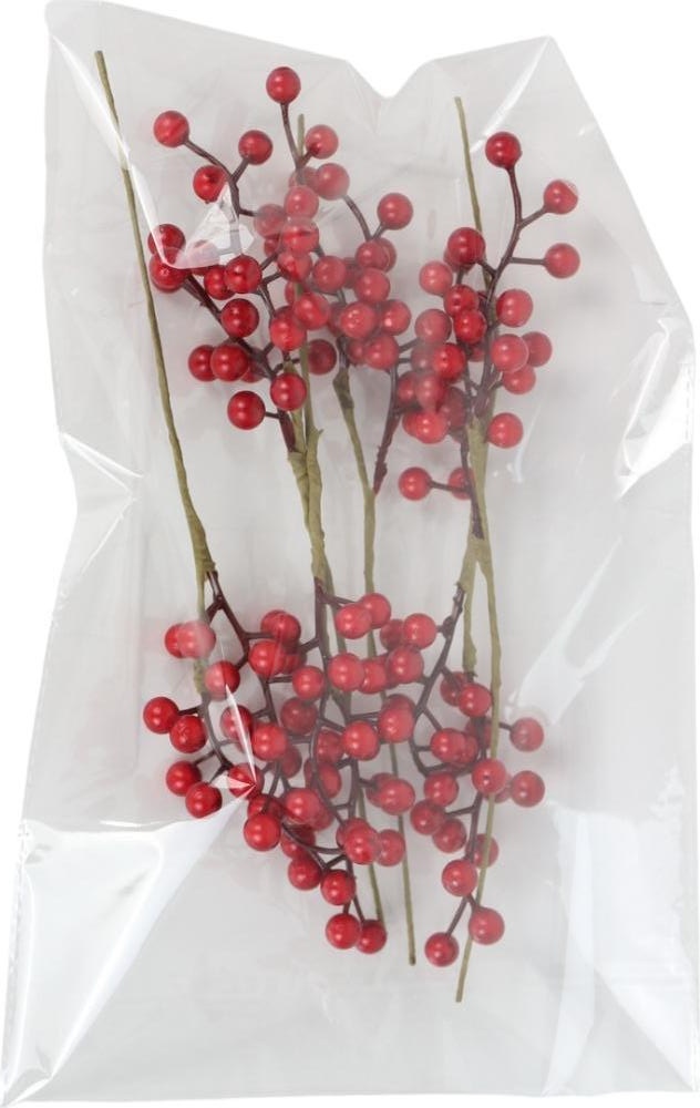 Гілочка декоративна з червоними ягодами 6 шт FK24A362G