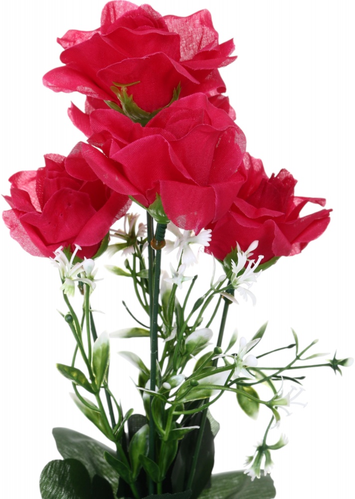 Букет троянд штучний 5 квіток червоний 29 см