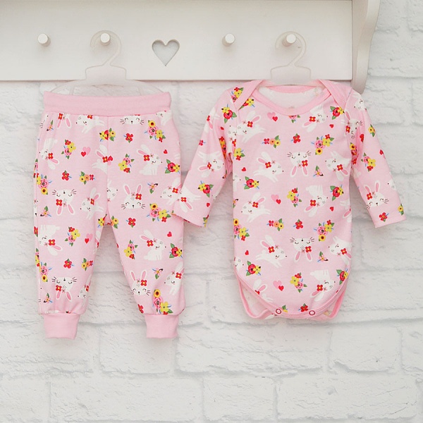 Комплект детской одежды Blanka Зайцы розовый р.68 12827 