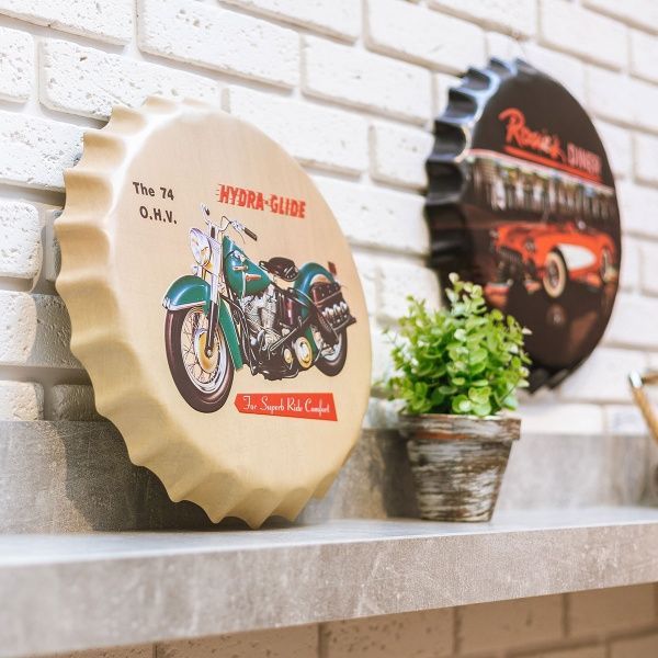 Декор настенный Крышка от бутылки Rosies dinner 4xd40 