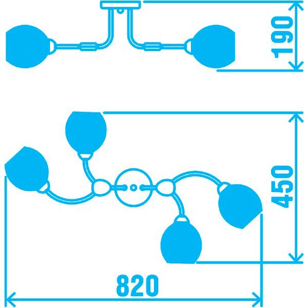 Люстра потолочная Victoria Lighting 4x40 Вт E14 хром/черный Fay/PL4 