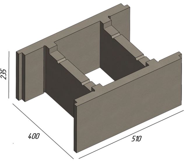 Блок бетонний KOLIZEY 510x400x235 мм