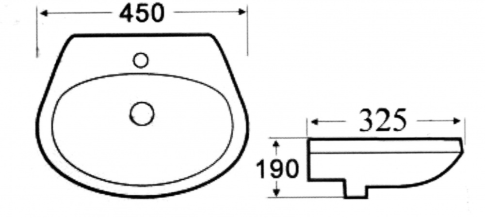 Умивальник Water House Standart Evo 45x33 см
