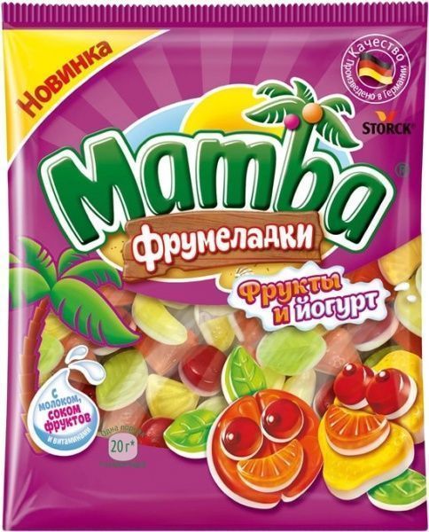 Мармелад жевательный Mamba Фрумеладки Фрукти та йогурт 72 г 