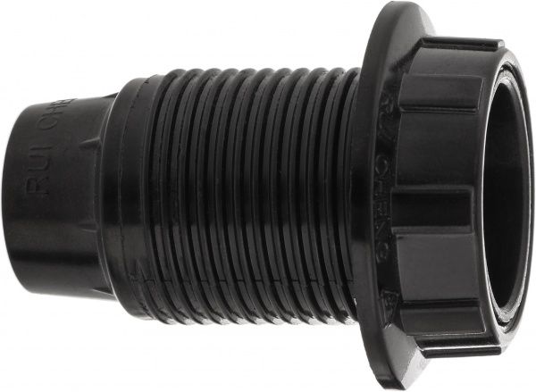 Патрон электрический  ЕМТ с гайкой E14 карболит черный 22-0115