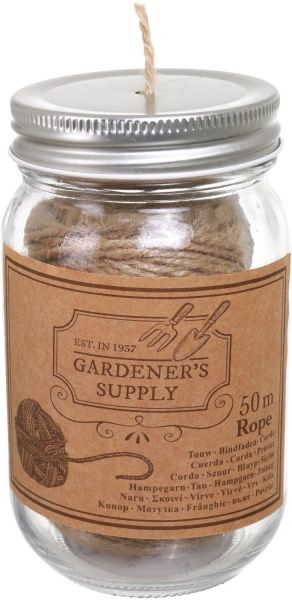 Мотузка для саду в скляній банці 50 м зелений