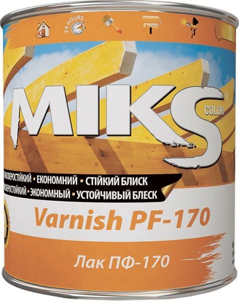 Лак ПФ-170 MIKS Color глянець 0,7кг прозорий